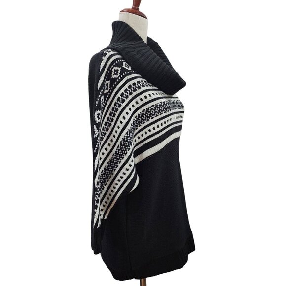Dressbarn Womens Black And White‎ Sweater Cowl Neck Size Medium - Picture 2 of 14